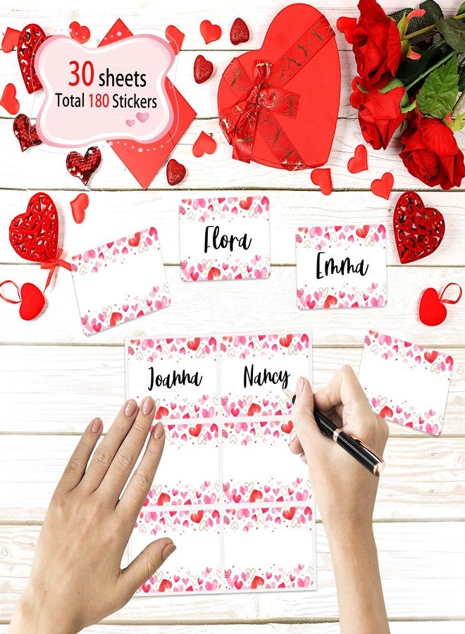 Lucleag 180 PCS Valentine’s Day Name Tags Stickers Gift Tags, Valentines Theme Gifts Tag Stickers Name Labels Sticker for Valentines Day Wedding Gifts Card Packaging Classroom Party Decor - Image 3
